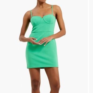 French Connection corset mini dress green